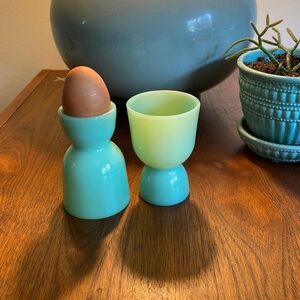 Fire King Jadeite pair of egg cups